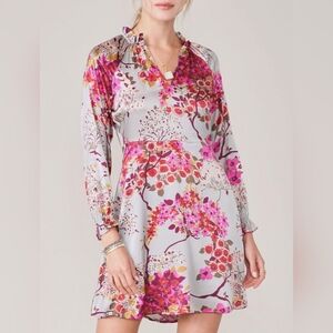 Spartina 449 Melina Silk Mini Dress White Hall Limestone Blossom